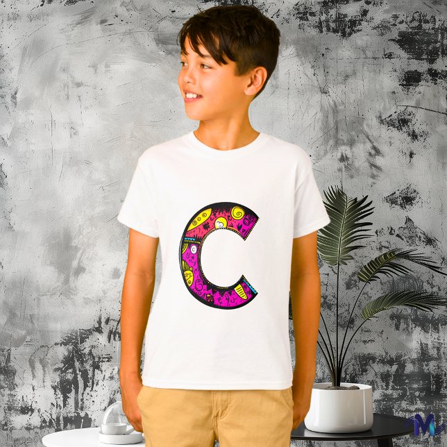Camiseta Monograma C colorido y divertido (Subido por el creador)