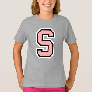 Camiseta Monograma Colegio Blanco Negro Rosa S T-Shir inici