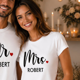 Camiseta Monograma Corazón Señora Caligrafía Moderna