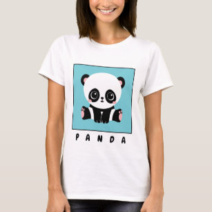 Camiseta Monograma Cute Panda Goma de burbuja personalizada