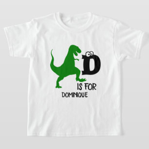 Camiseta Monograma D de personalizado es para Dinosaur lind