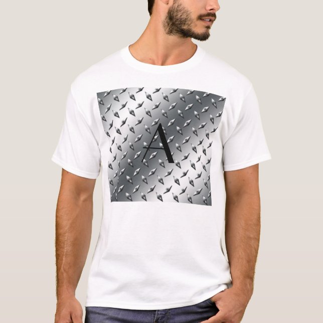 Camiseta Monograma de acero para placas de plata de diamant (Anverso)