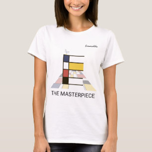 Camiseta Monograma De Arte Moderno Y Ave Cuta - Letra "E"