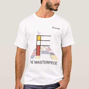 Camiseta Monograma De Arte Moderno Y Ave Cuta - Letra "F"