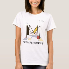 Camiseta Monograma De Arte Moderno Y Ave Cuta - Letra "M"