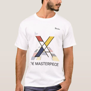 Camiseta Monograma De Arte Moderno Y Ave Cuta - Letra "X"