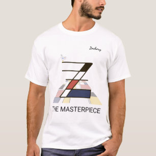 Camiseta Monograma De Arte Moderno Y Ave Cuta - Letra "Z"