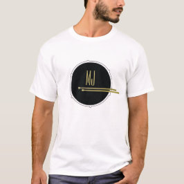 Camiseta Monograma de Baterista de Oro Negro
