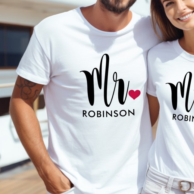 Camiseta Monograma de boda personalizada con escritura mode (Subido por el creador)