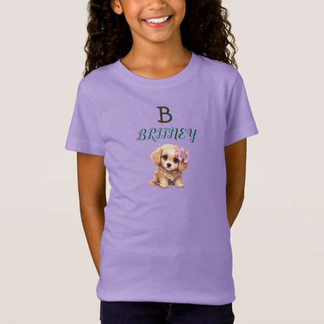 Camiseta Monograma de cachorro cutáneo personalizado T- (Anverso)