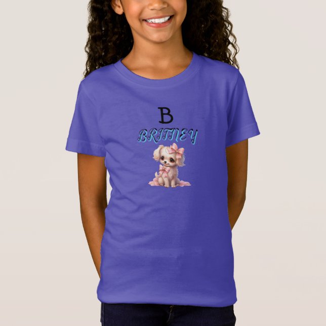 Camiseta Monograma de cachorro personalizado (Anverso)