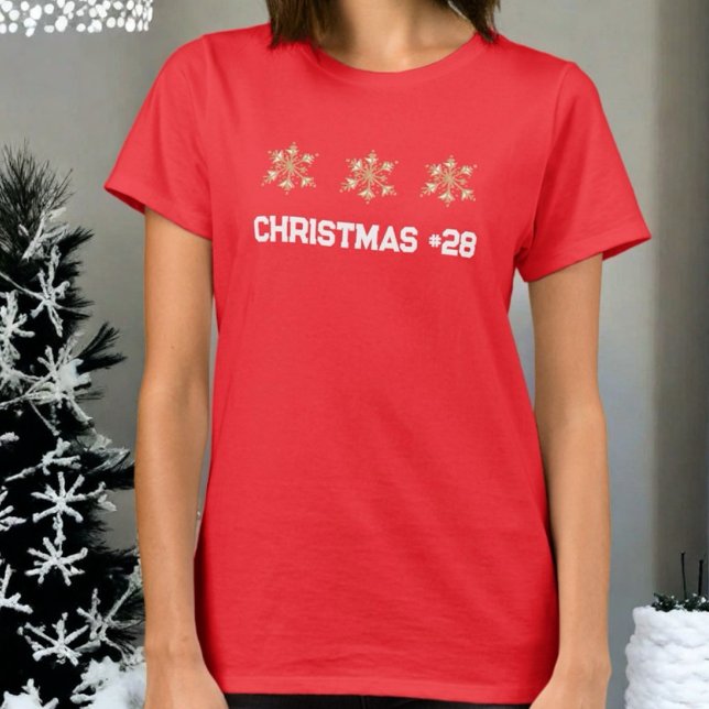 Camiseta Monograma de copo de nieve oro número de navidades (Subido por el creador)
