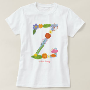 Camiseta Monograma de flor sinusal personalizado (Z)