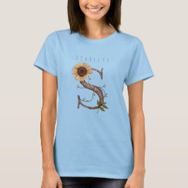 Camiseta Monograma De Girasol Elegante