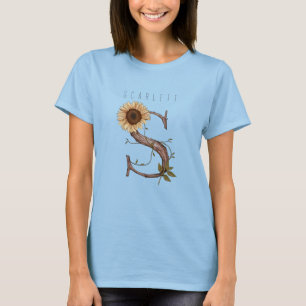 Camiseta Monograma De Girasol Elegante
