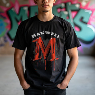 Camiseta Monograma de graffiti negrita "M" - Personalizable