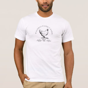 Camiseta monograma de granja de pollo al estilo de una gran