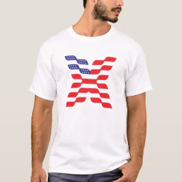 Camiseta Monograma de la letra X bandera de EE. UU.