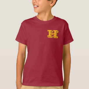 Camiseta Monograma de letra de bloque de color granate y do