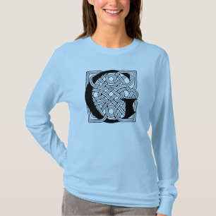 Camiseta Monograma de letra G con nudo celta vintage