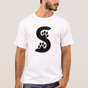 Camiseta Monograma de letra S con huellas de garra de oso
