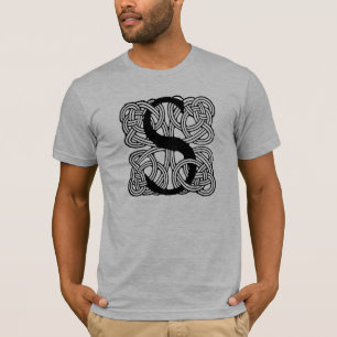 Camiseta Monograma de letra S con nudo celta vintage