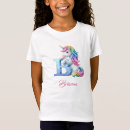 Camiseta Monograma de letra unicoránica B día mágico inicia