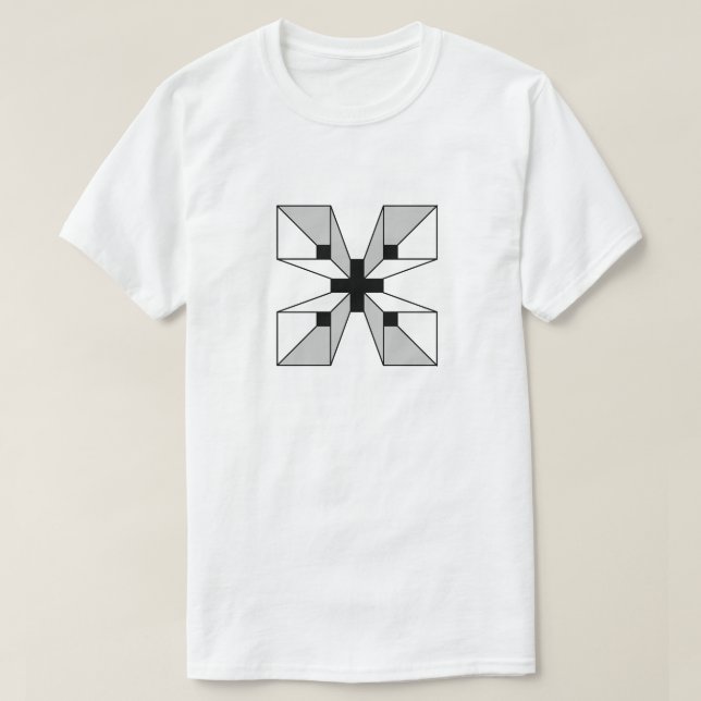 Camiseta Monograma de letra X abstracta geométrica (Diseño del anverso)