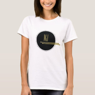 Camiseta Monograma de los tambores de la música rock de la