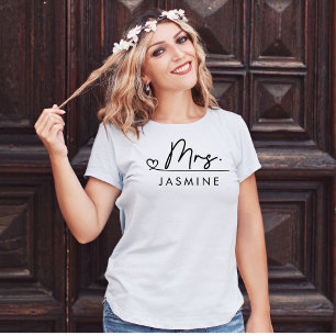 Camiseta Monograma de matrimonio personalizado de escritura