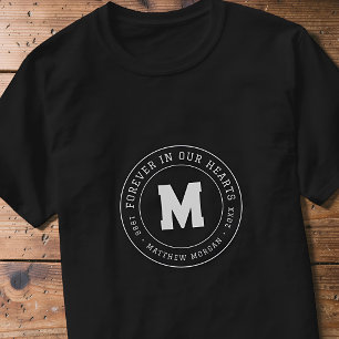 Camiseta Monograma de memorial moderno para siempre en nues