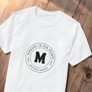 Camiseta Monograma de memorial moderno para siempre en nues