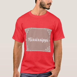 Camiseta Monograma de Mississippi estilo boho rosa pastel