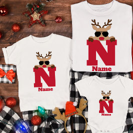 Camiseta Monograma de Navidades personalizados con nombre G