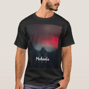 Camiseta Monograma de nubes, niebla y montañas quemadas