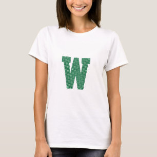 Camiseta Monograma de puntos de polka verde y blanco
