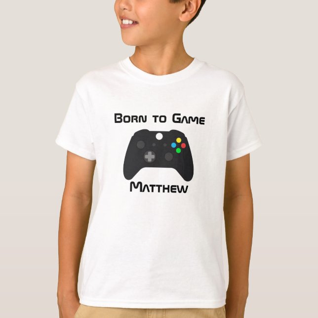 Camiseta Monograma de videojuegos Nacido para juegos (Anverso)
