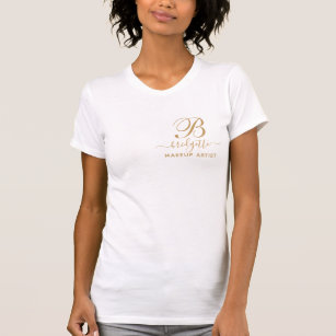 Camiseta Monograma del artista de maquillaje de oro 