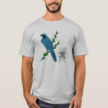 Monograma del bonito Turquoise Jay Bird