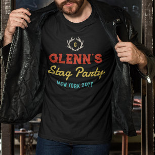 Camiseta Monograma del Fiesta Stag del nombre de los colore