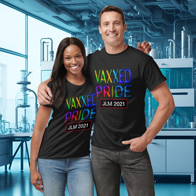 Camiseta Monograma del Orgullo completamente Vaxxed 2021 Va (Vaccinated Fully Vaxxed Pride Monogram Year 2021 T-Shirt)