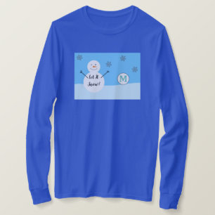 Camiseta Monograma del Personalizado de invierno festivo de