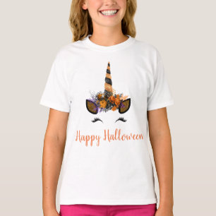 Camiseta Monograma del unicornio del feliz Halloween