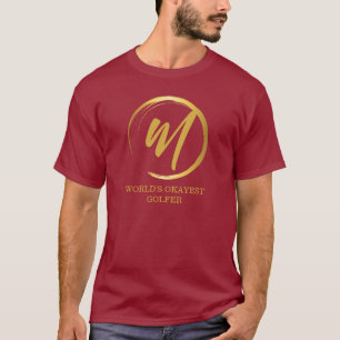 Camiseta Monograma divertido del Okayest Golfer del mundo