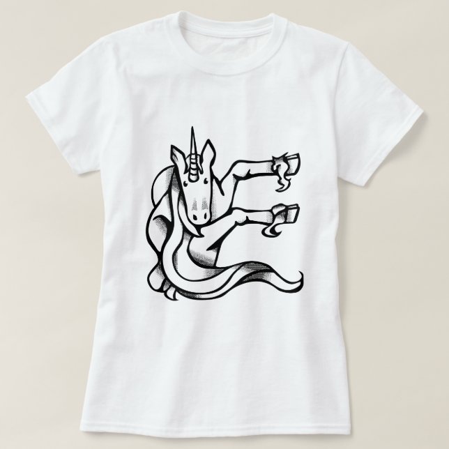 Camiseta Monograma E Cute magnético de unicornio (Diseño del anverso)