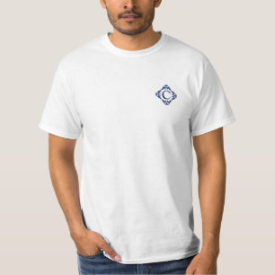 Camiseta Monograma enmarcado con filigrana en azul marino