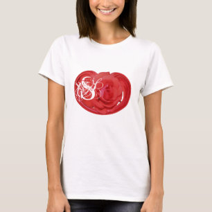 Camiseta Monograma Floral de Rosa Sus Iniciales Personaliza