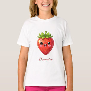 Camiseta Monograma fresa kawaii adorable