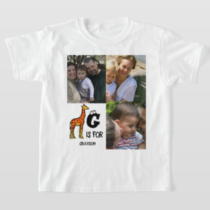 Camiseta Monograma G de personalizado es para jirafas linda