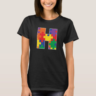 Camiseta Monograma H en piezas de rompecabezas multicolor
